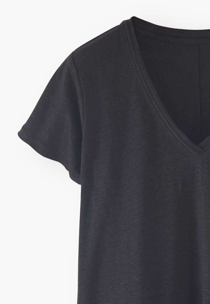 V-neck top, Black, completeTheLook