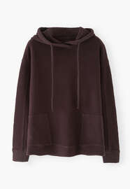 Fleece hoodie, Espresso, webstill