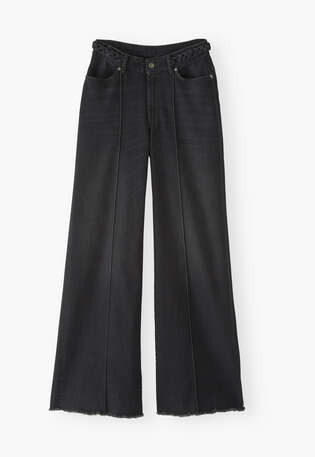 Flared jeans, Washed black, webstill