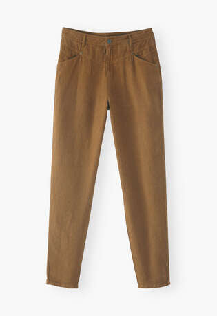 High-waisted trousers, Bronze, webstill
