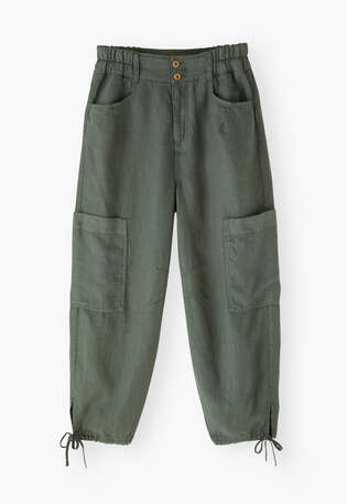 Tie-leg trousers, Dark bay, webstill