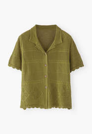 Knitted shirt, Dark lime, webstill