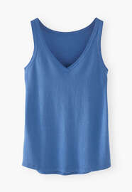 V-neck jersey vest, Cobalt blue, webstill