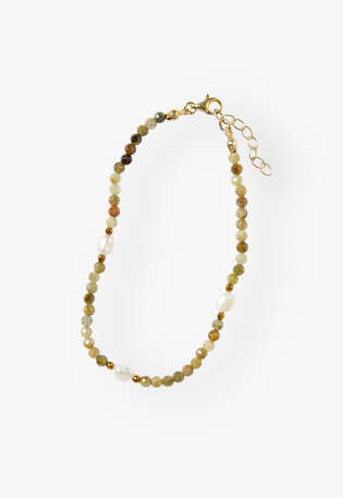 Bracelet, Green garnet pearl, webstill
