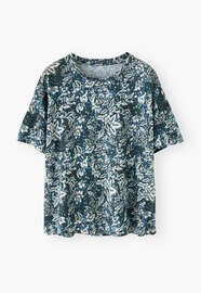 Printed T-shirt, Charcoal azure, webstill