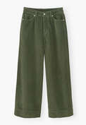 Wide-leg cord trousers, Dusty green, webstill