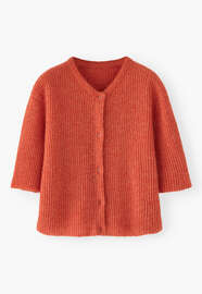 Short-sleeved cardigan, Coral, webstill