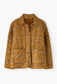 Printed quilted jacket, Orange bronze, webstill