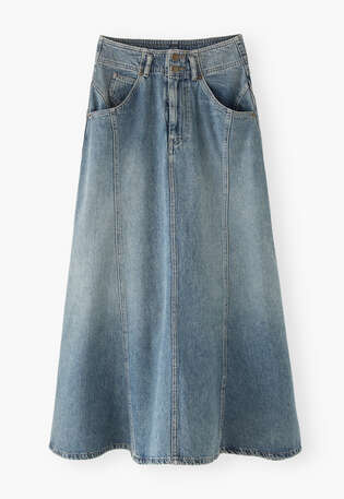 Full denim skirt, Mid wash, webstill