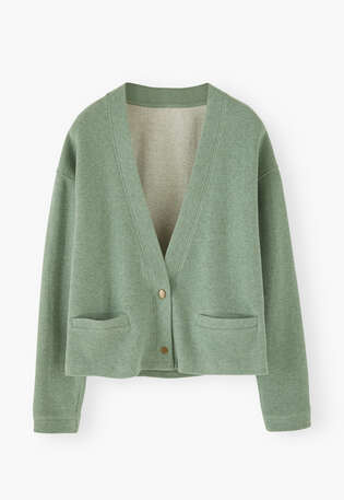 Jersey cardigan, Deep sea-foam, webstill