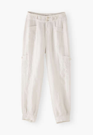 Patch-pocket trousers, Ivory, webstill