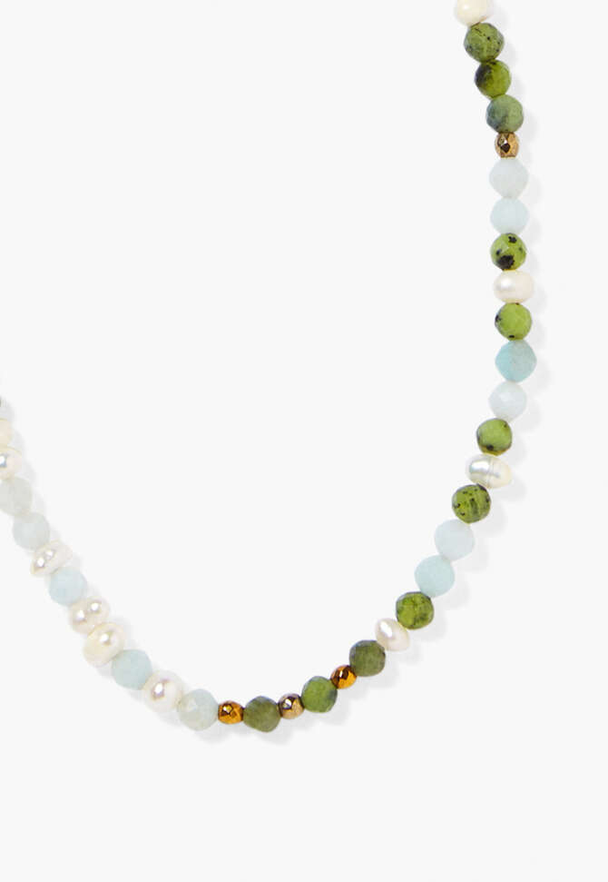 Beaded necklace, Jade pearl, completeTheLook