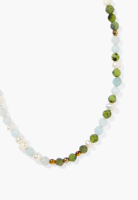 Beaded necklace, Jade pearl, completeTheLook