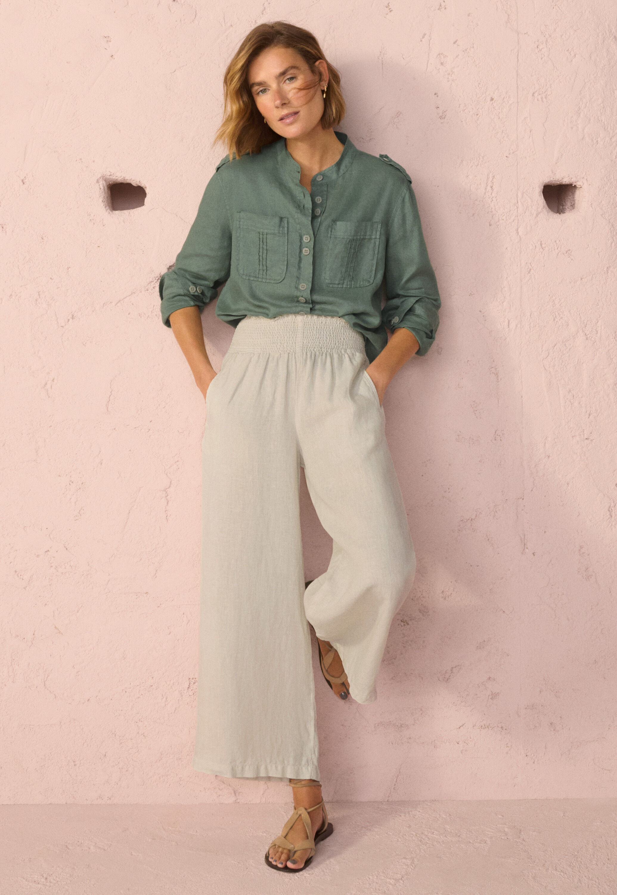Embroidered-back blouse