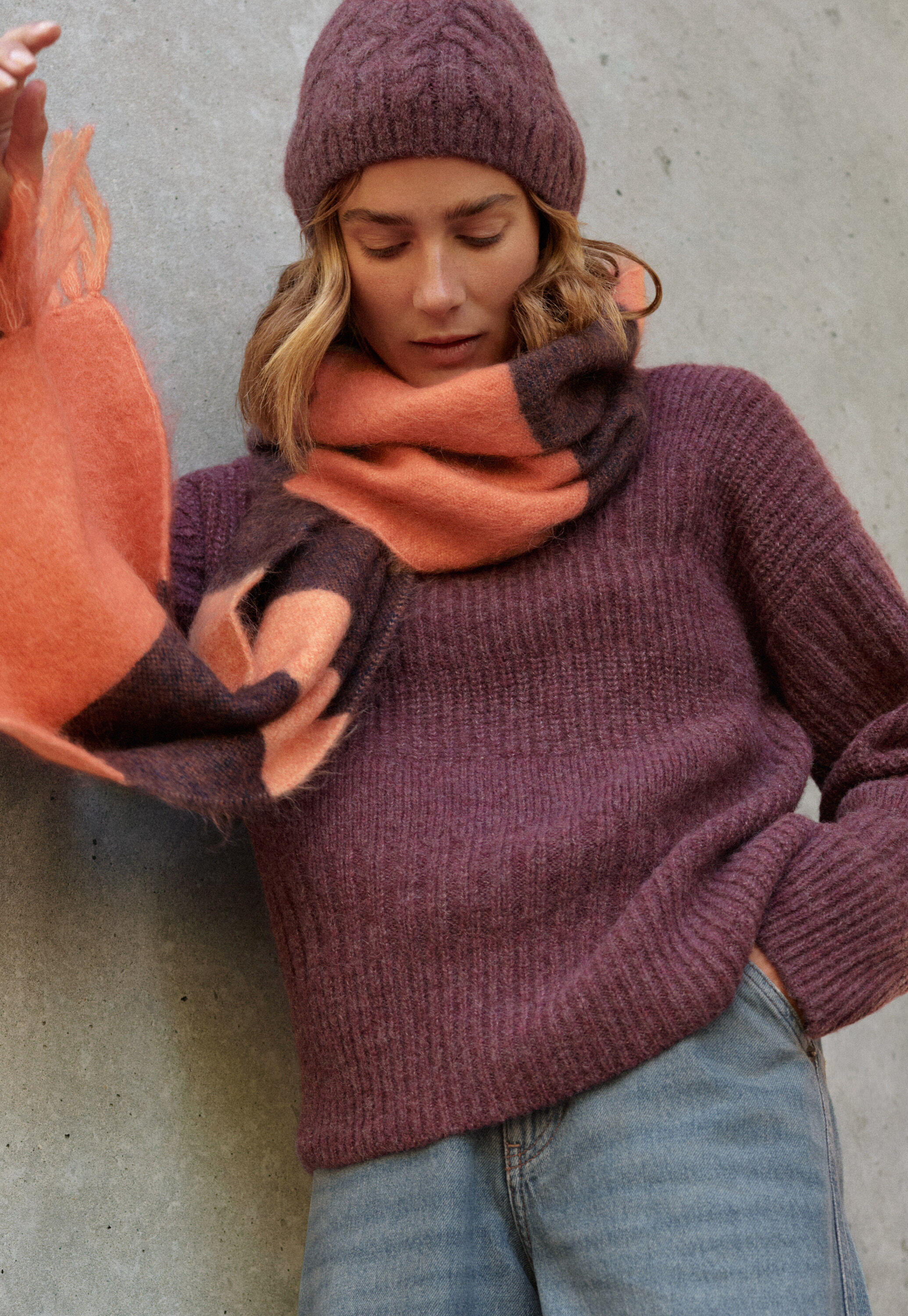 Rib-stitch sweater