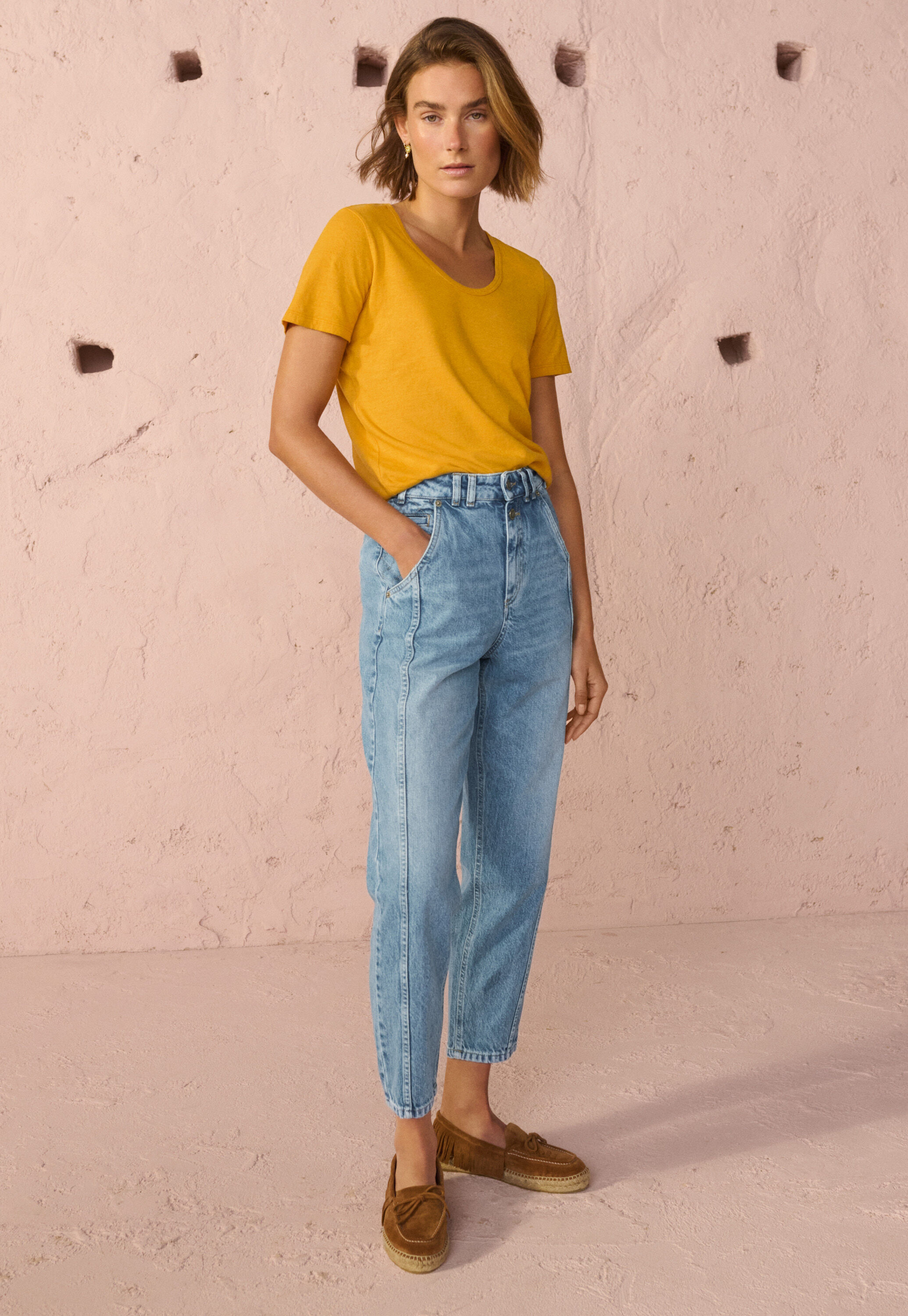 Scoop-neck T-shirt