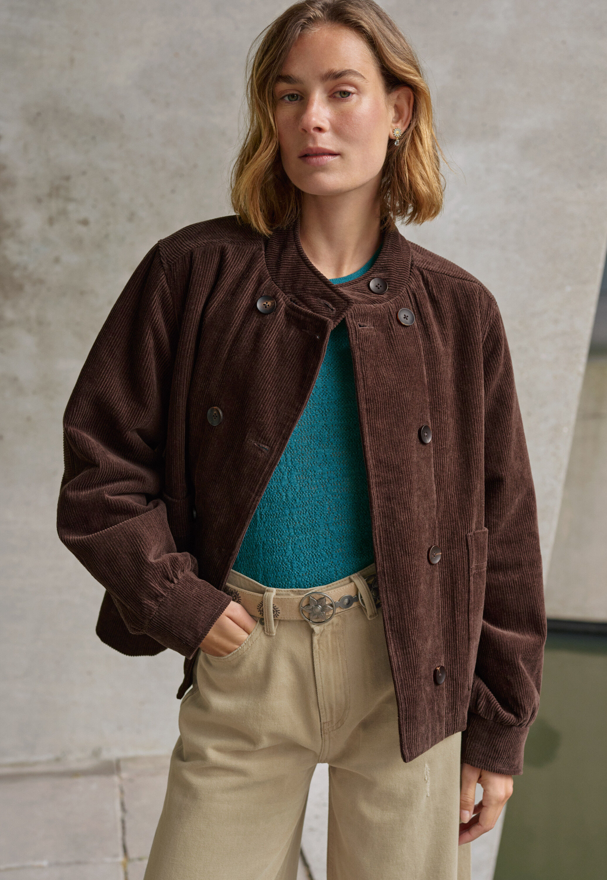 Reverse striped sweater