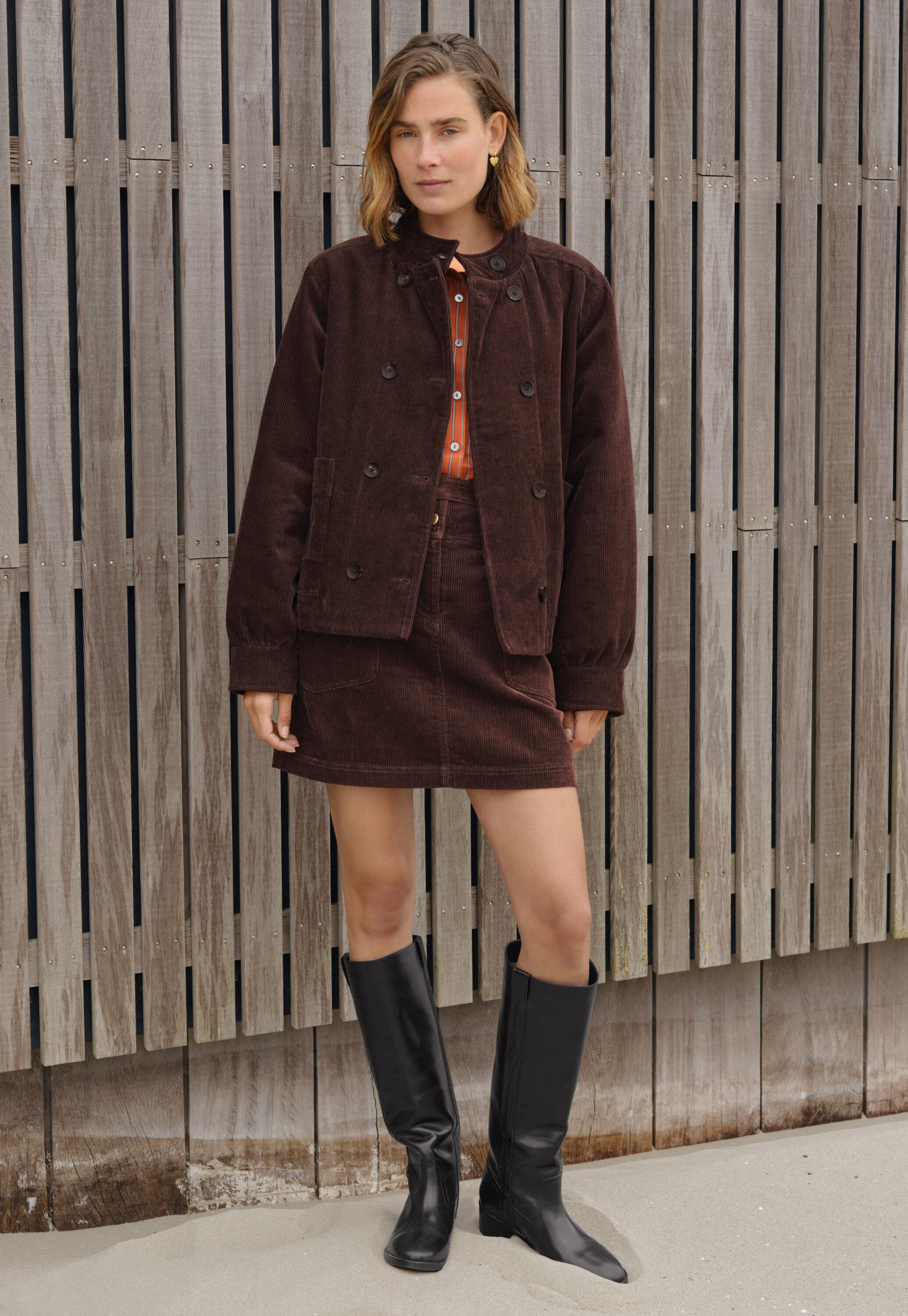 Double-breasted jacket, Dark chocolate, large