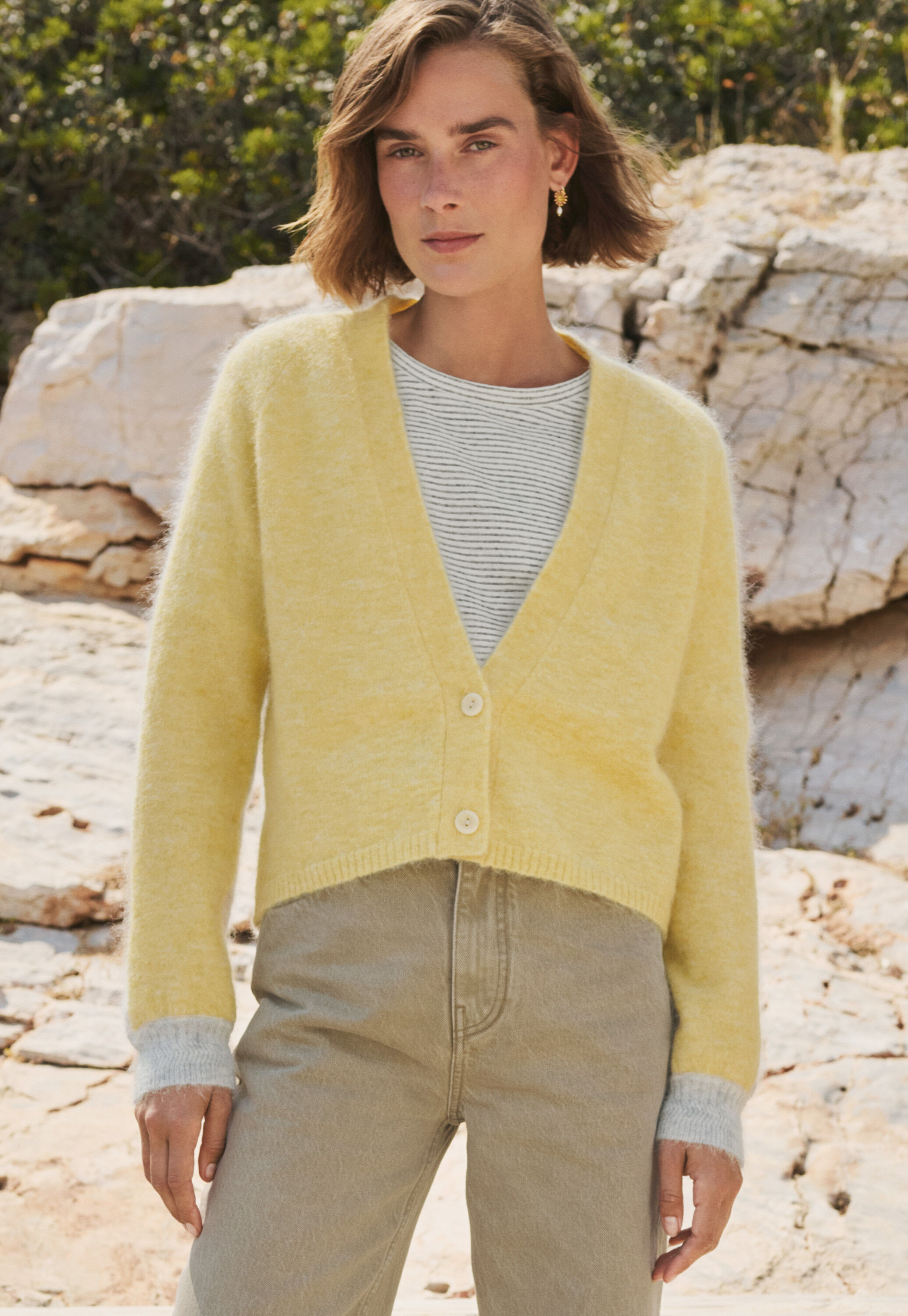 V-neck cardigan