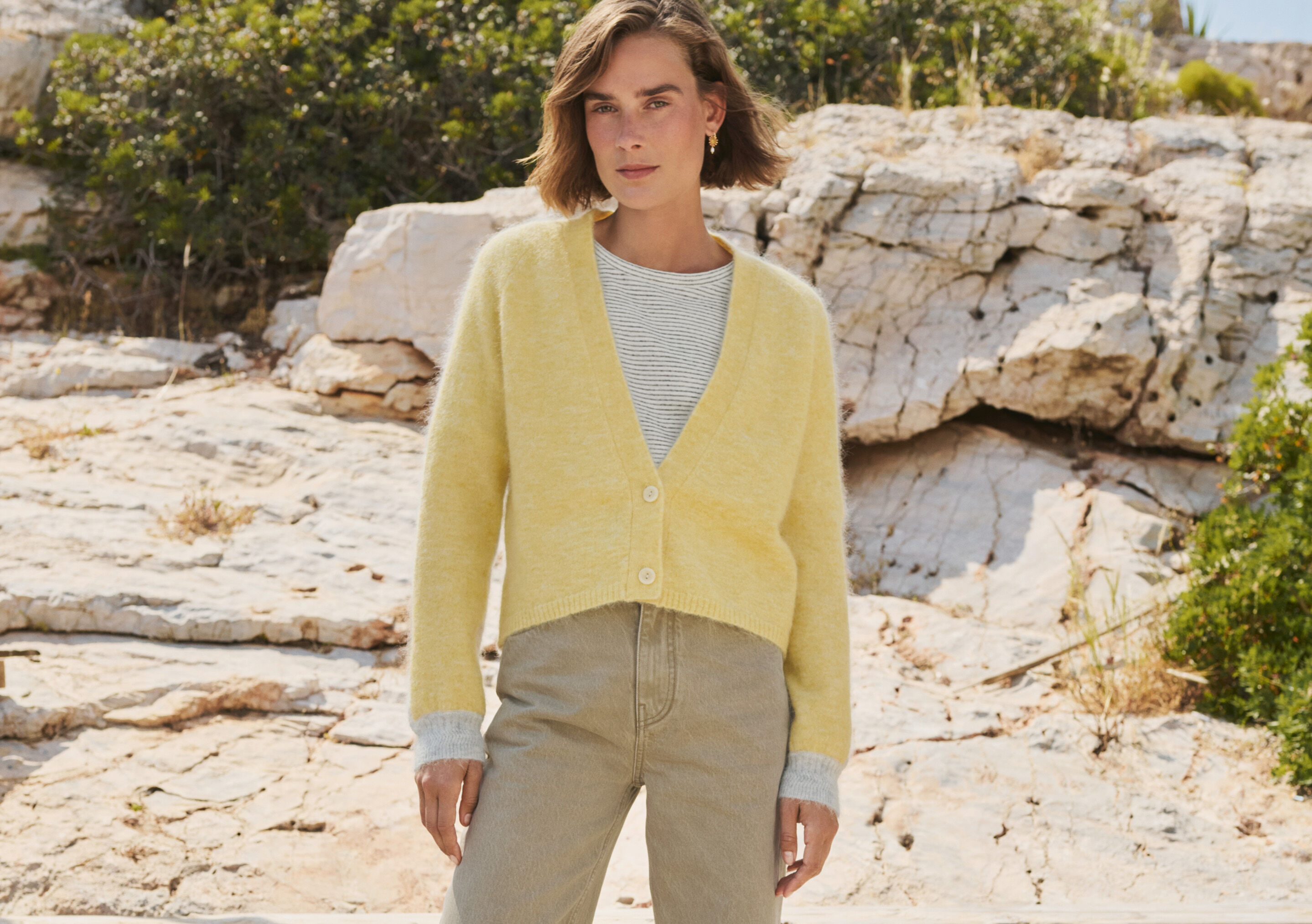 Lace-stitch sweater