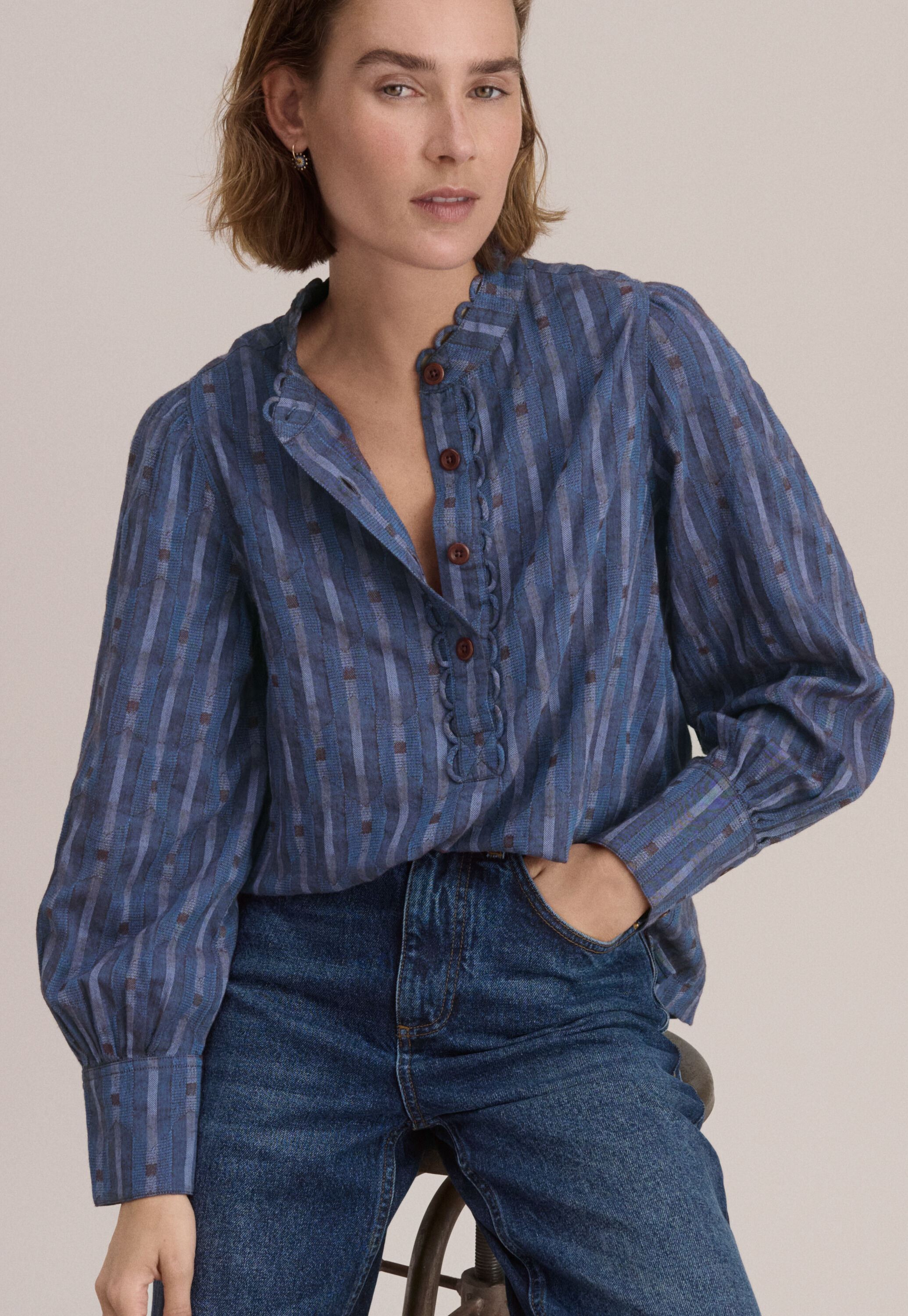 Half-placket blouse