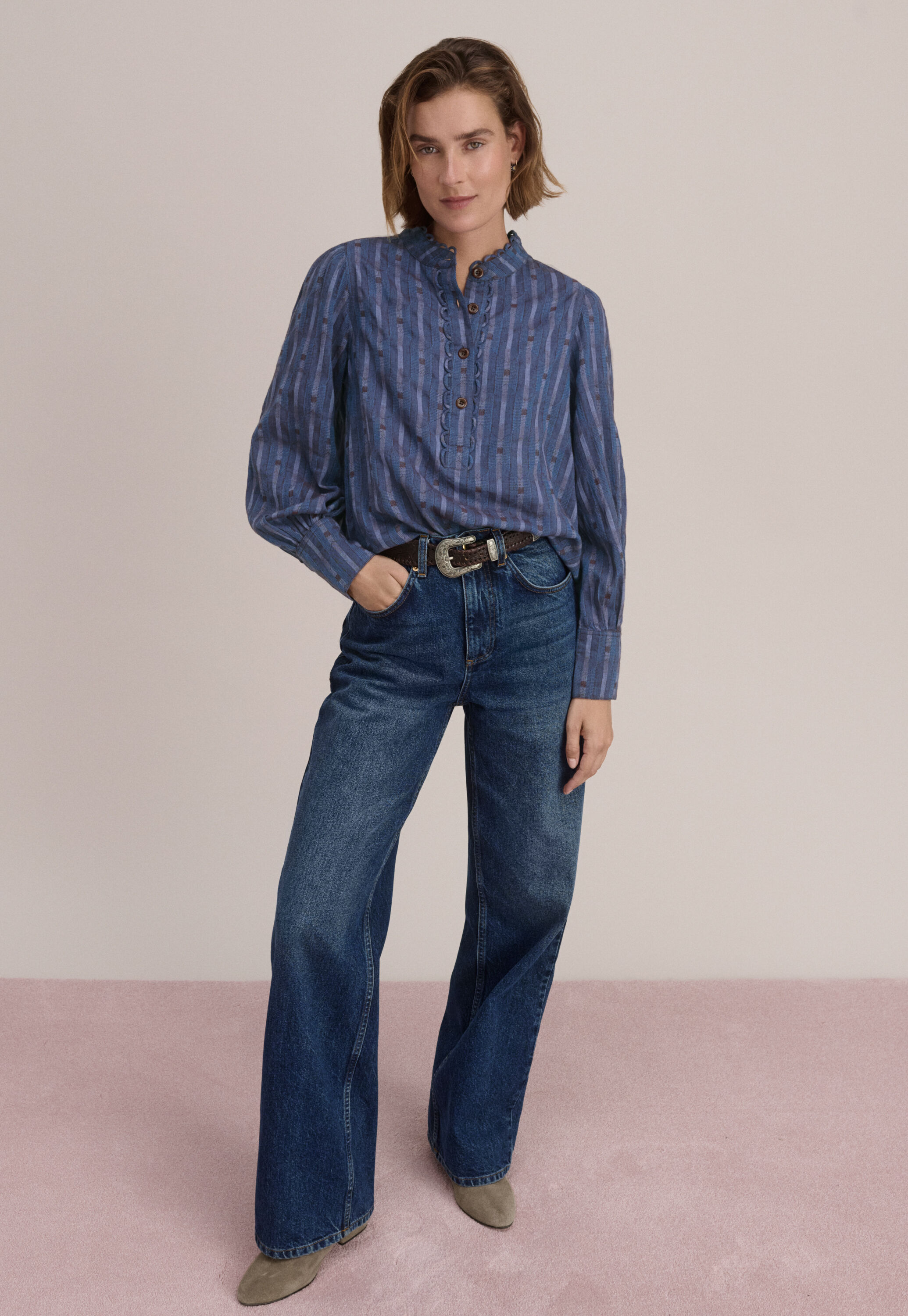 Half-placket blouse