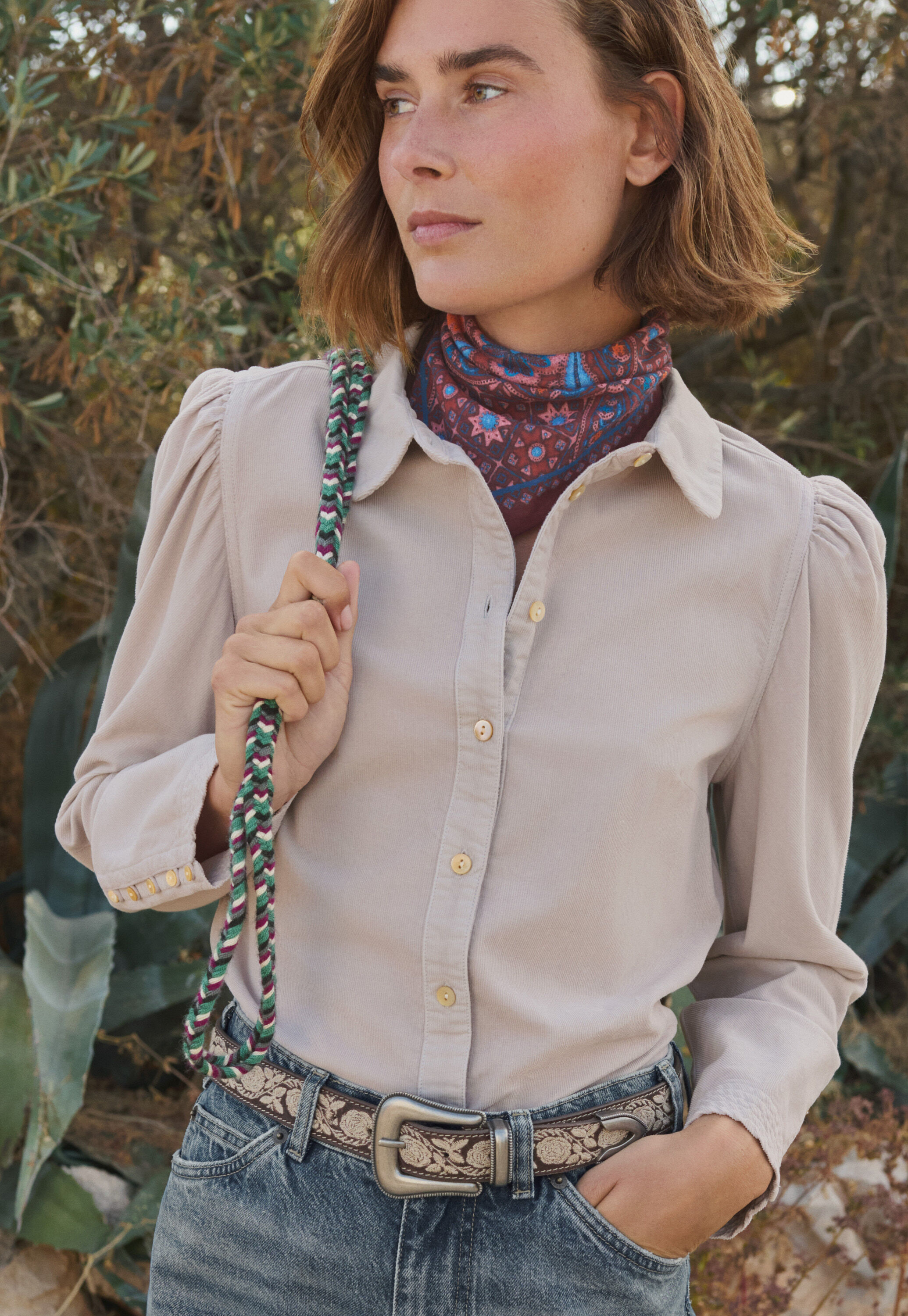 Button-through blouse