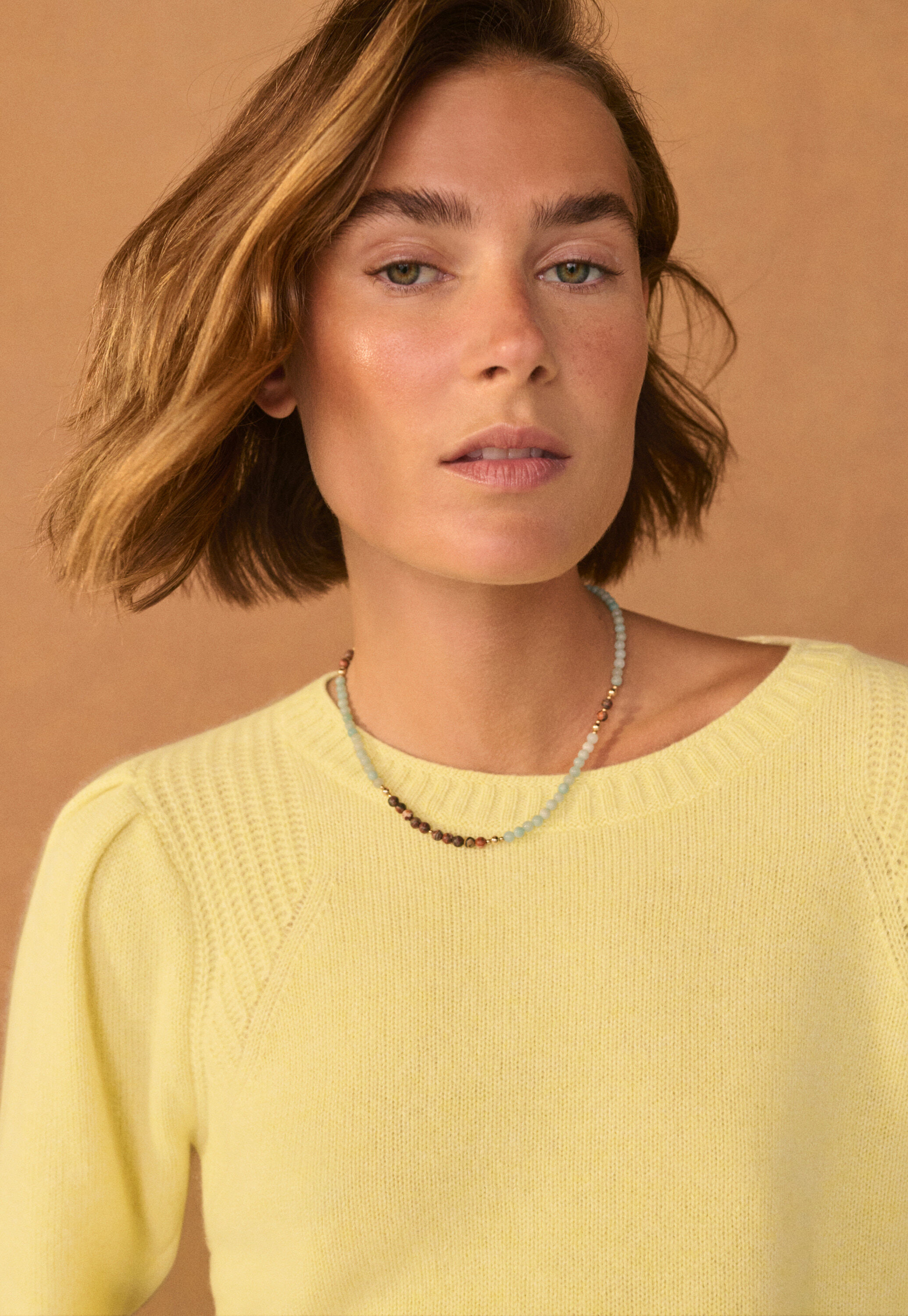 Puff-sleeve sweater