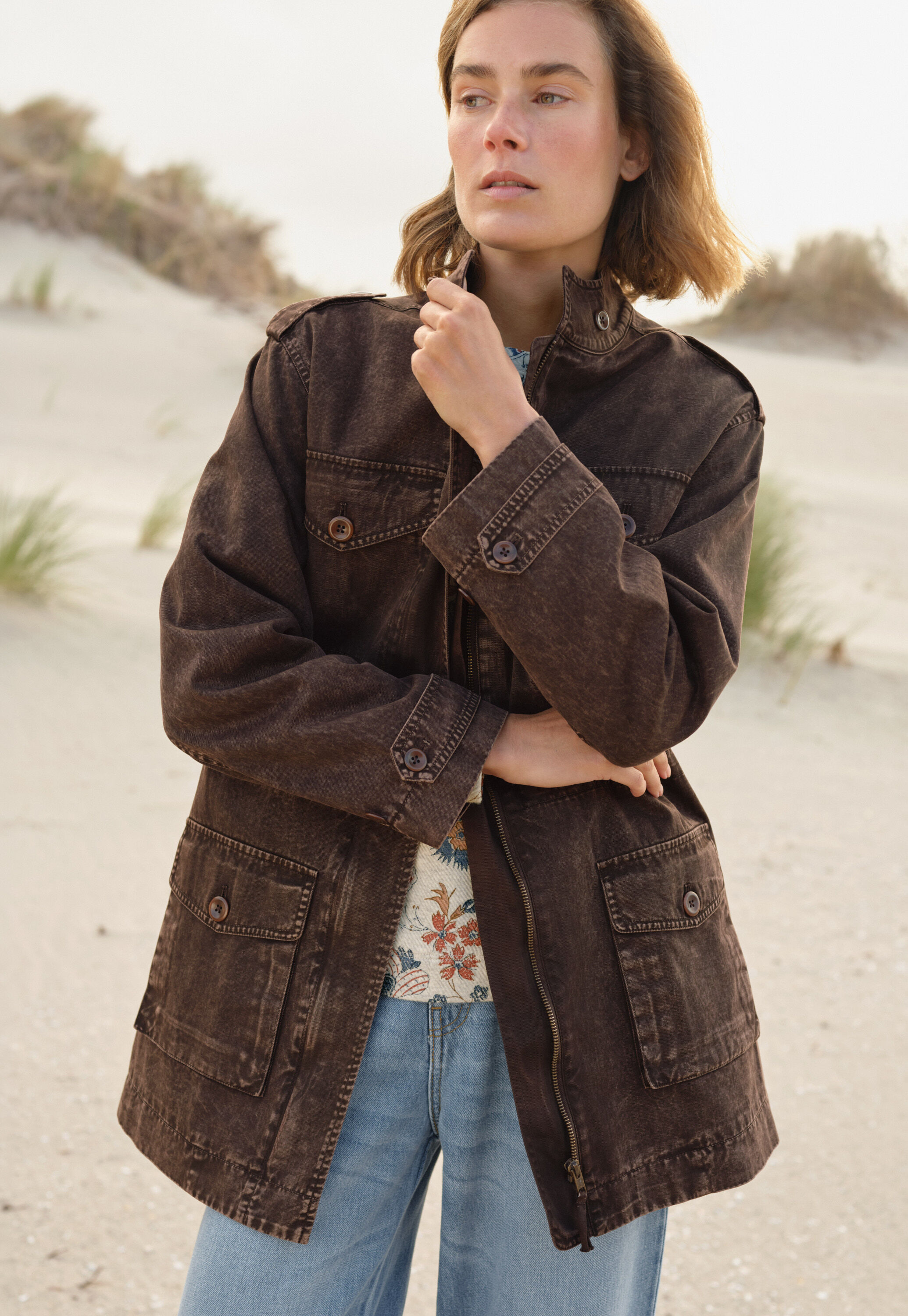 Laundered jacket, Dark chocolate, large
