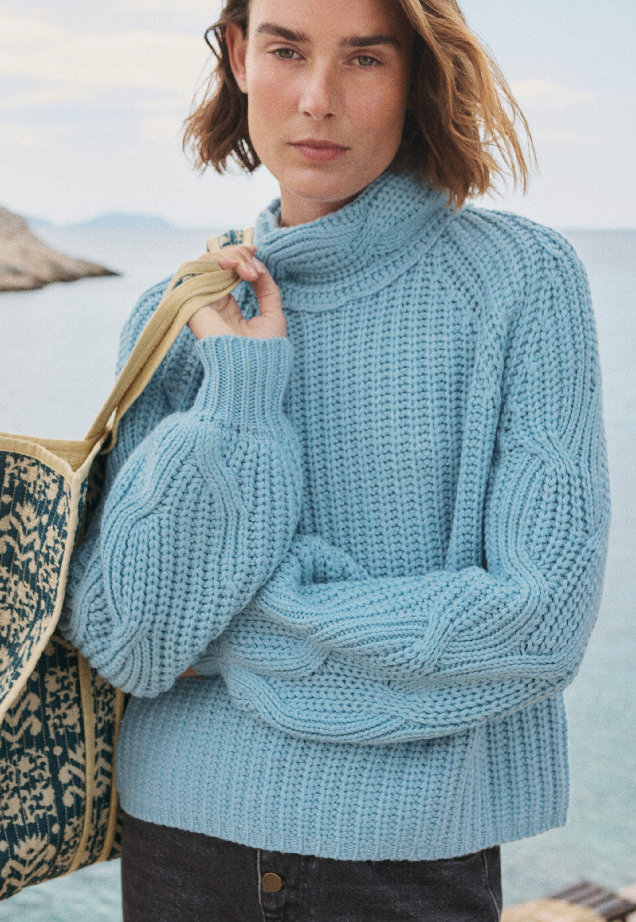 Cable-knit sweater