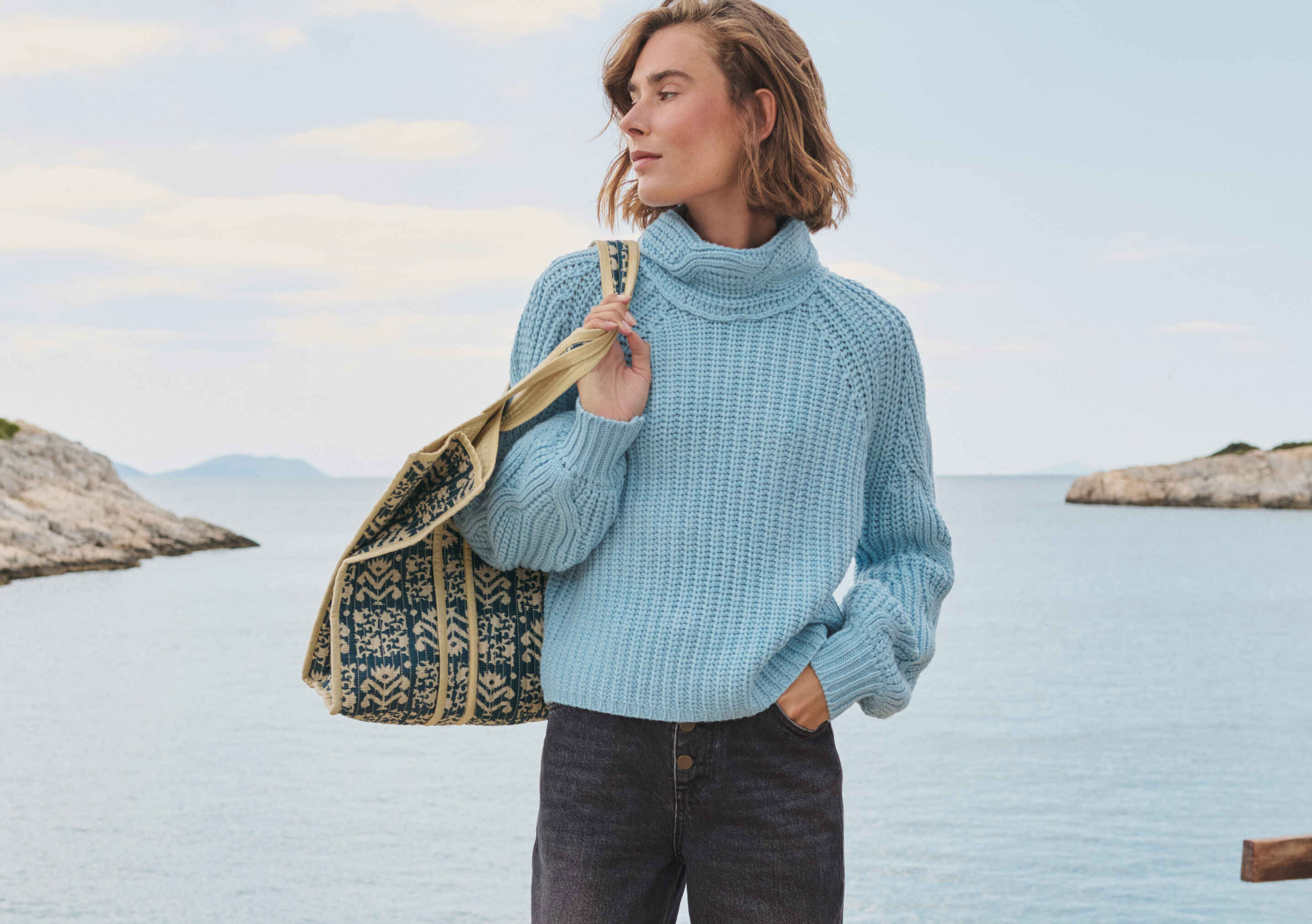 Cable-knit sweater