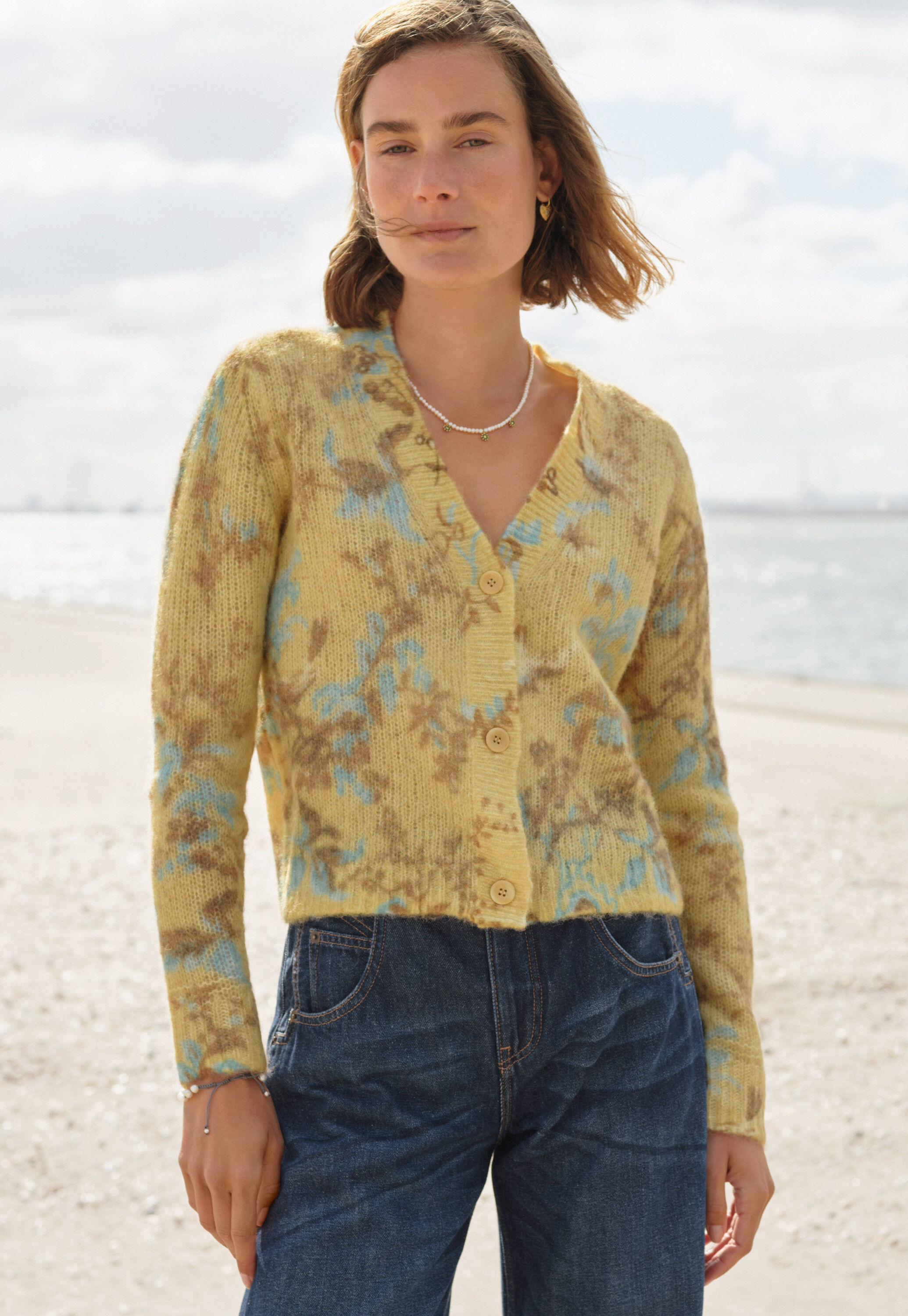 Printed cardigan