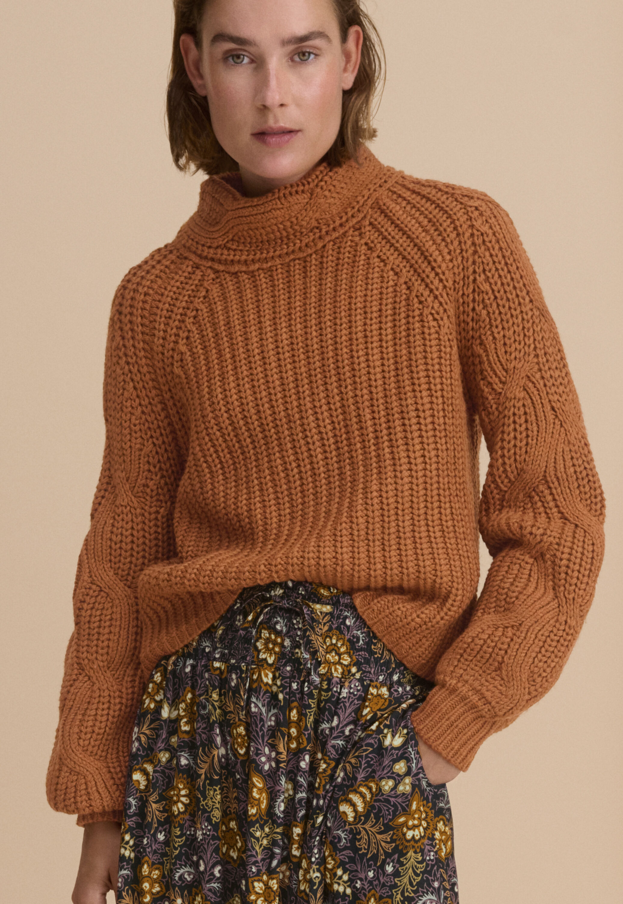 Cable-knit sweater