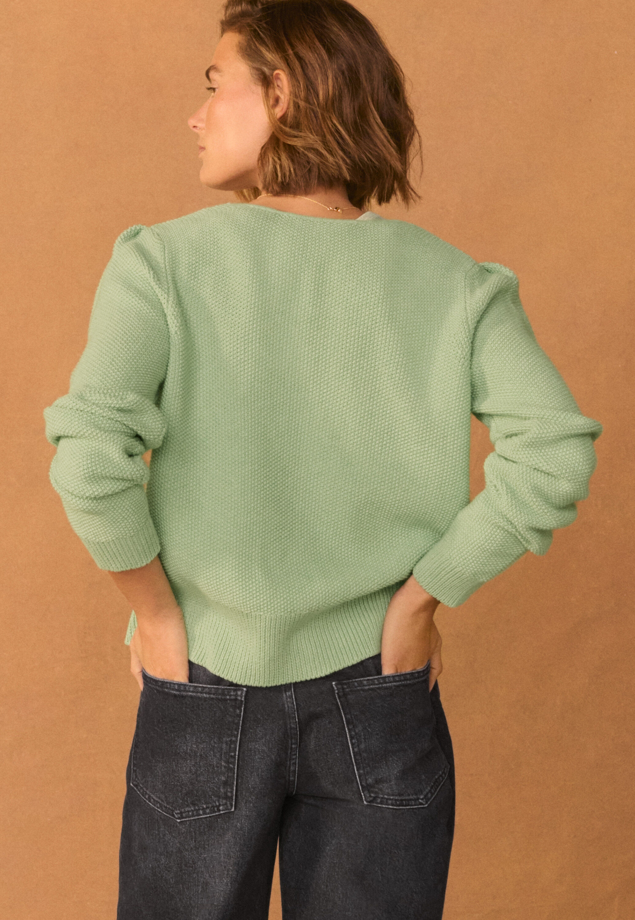 Moss-stitch cardigan