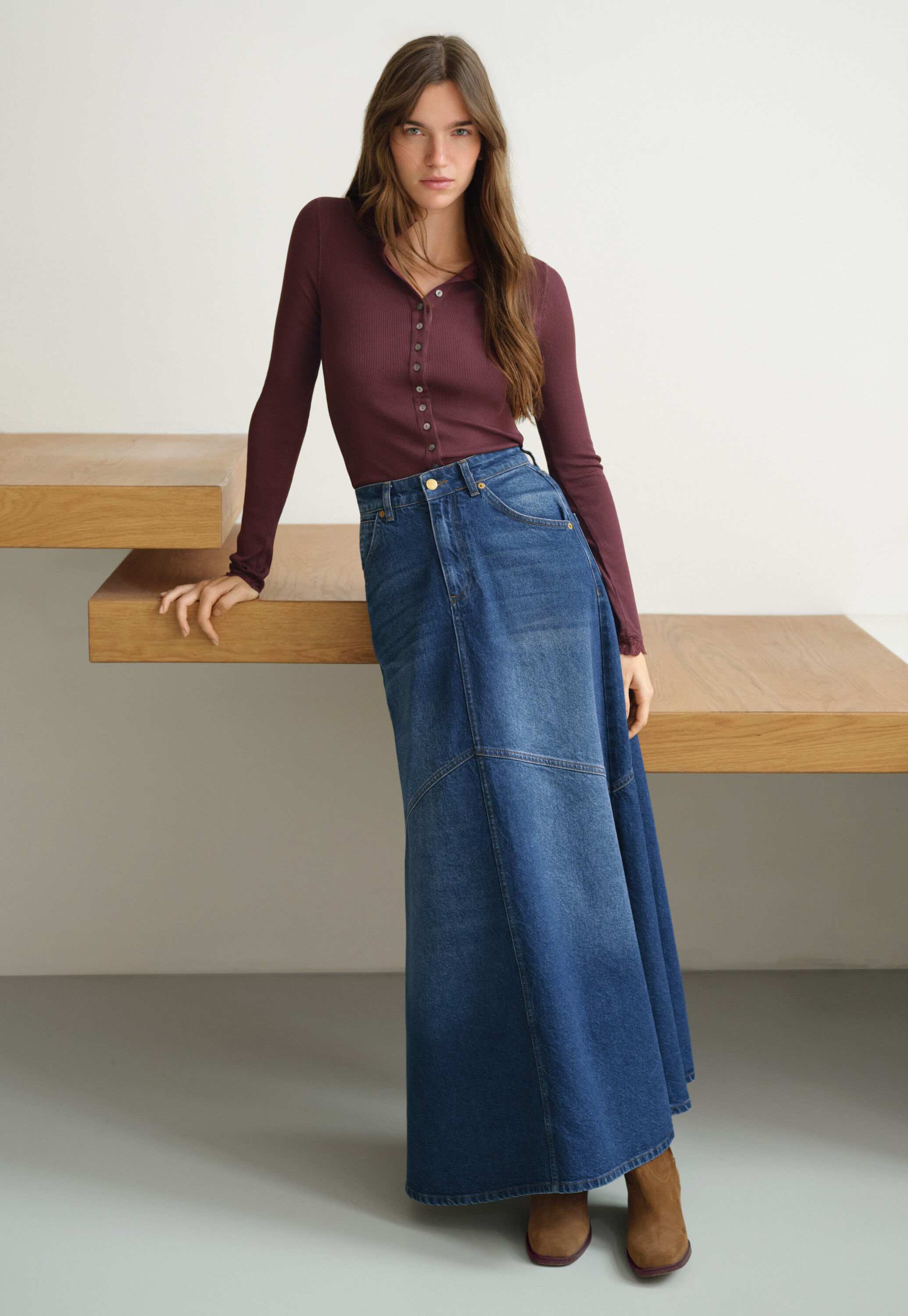 Button-through top, Wine, large