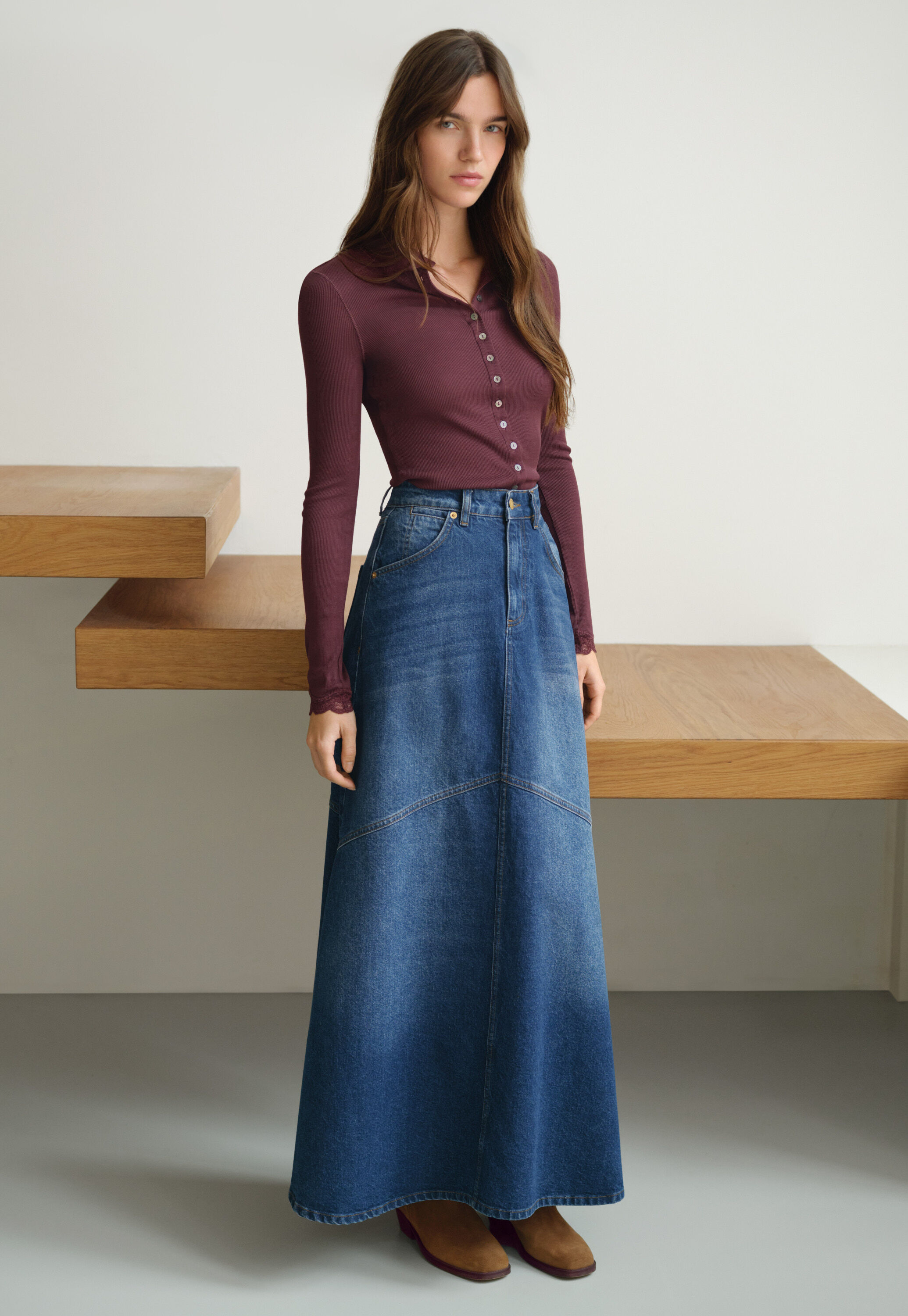 Button-through top, Wine, large