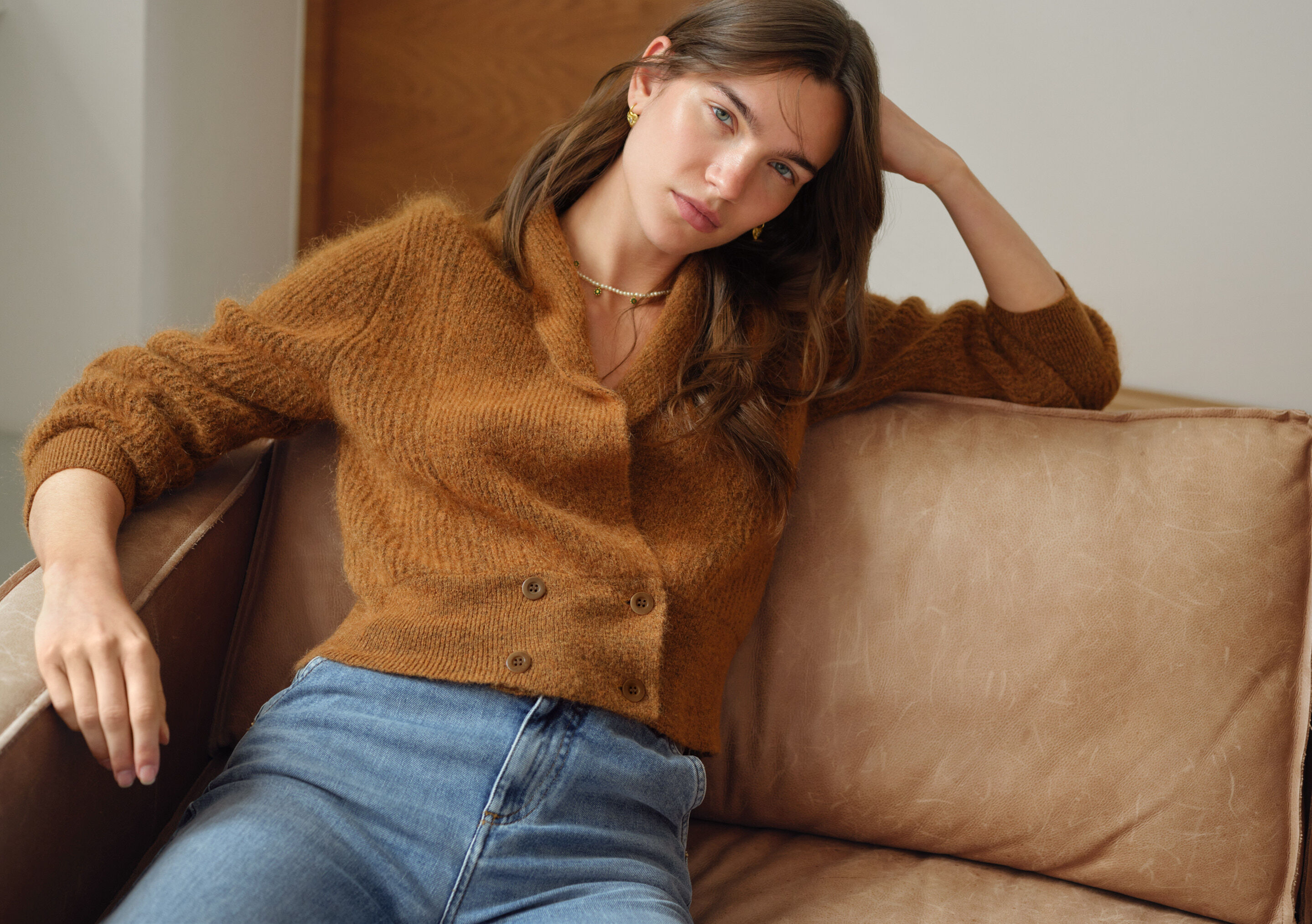 Reverse striped sweater