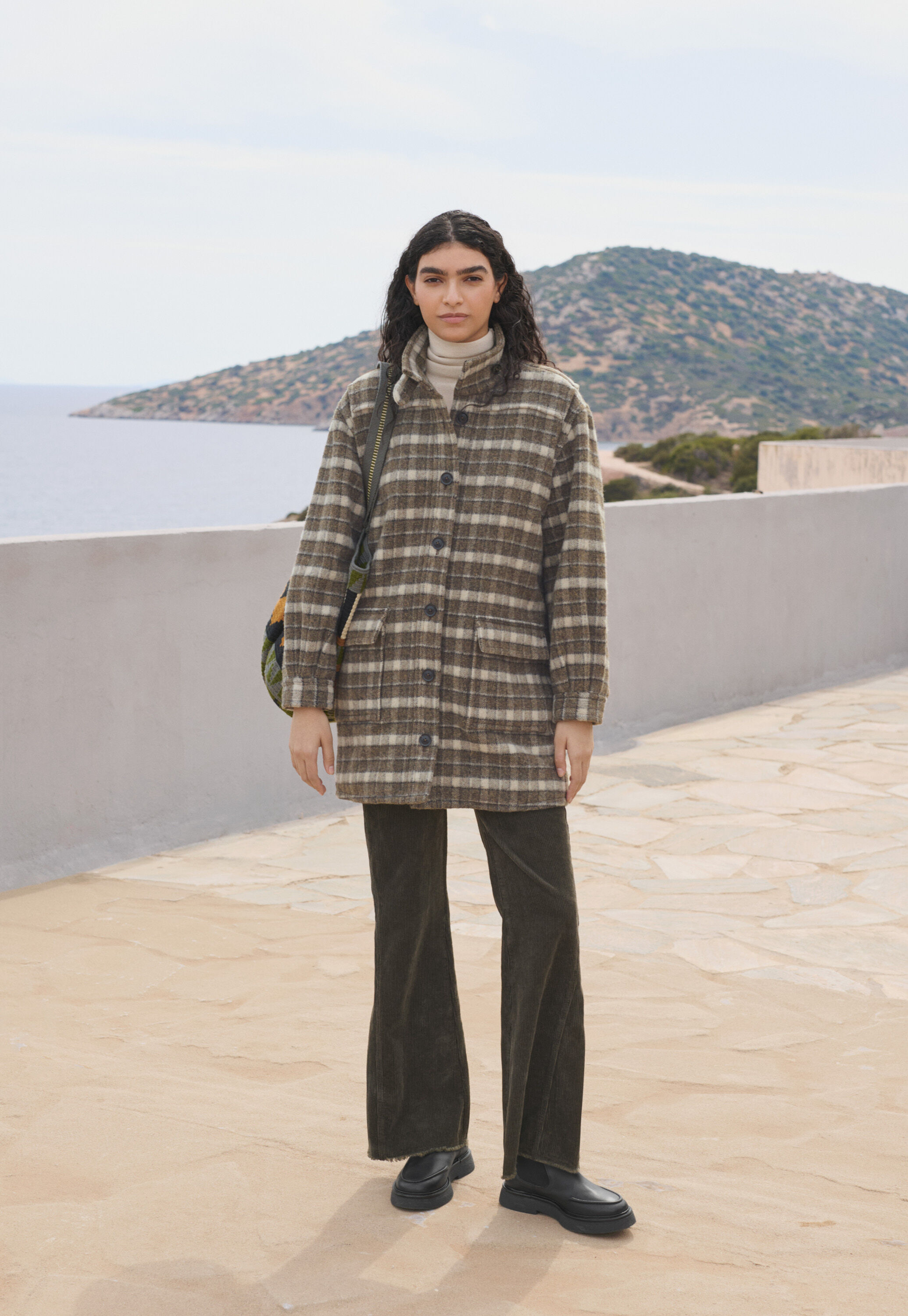 Checked coat