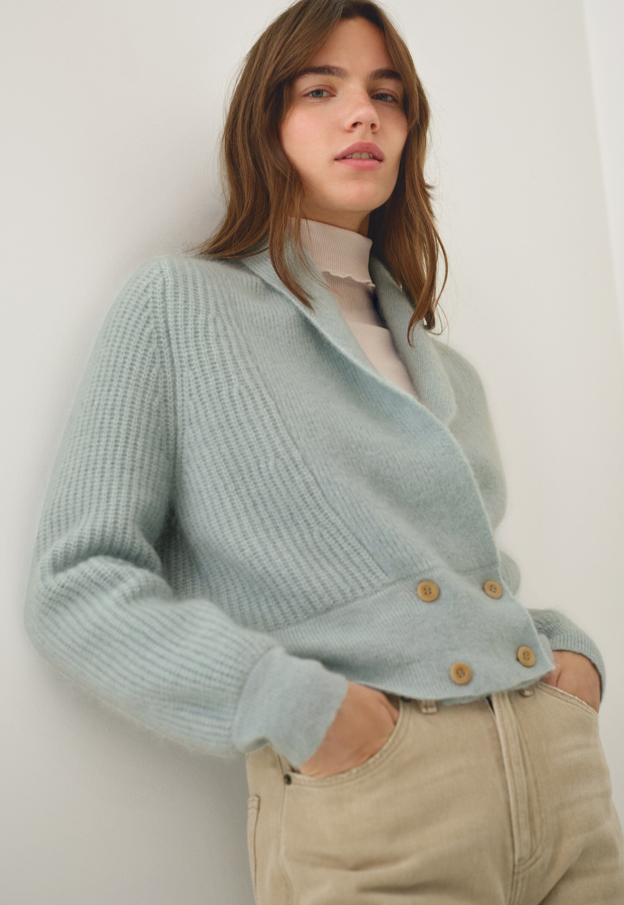 Lace-stitch sweater