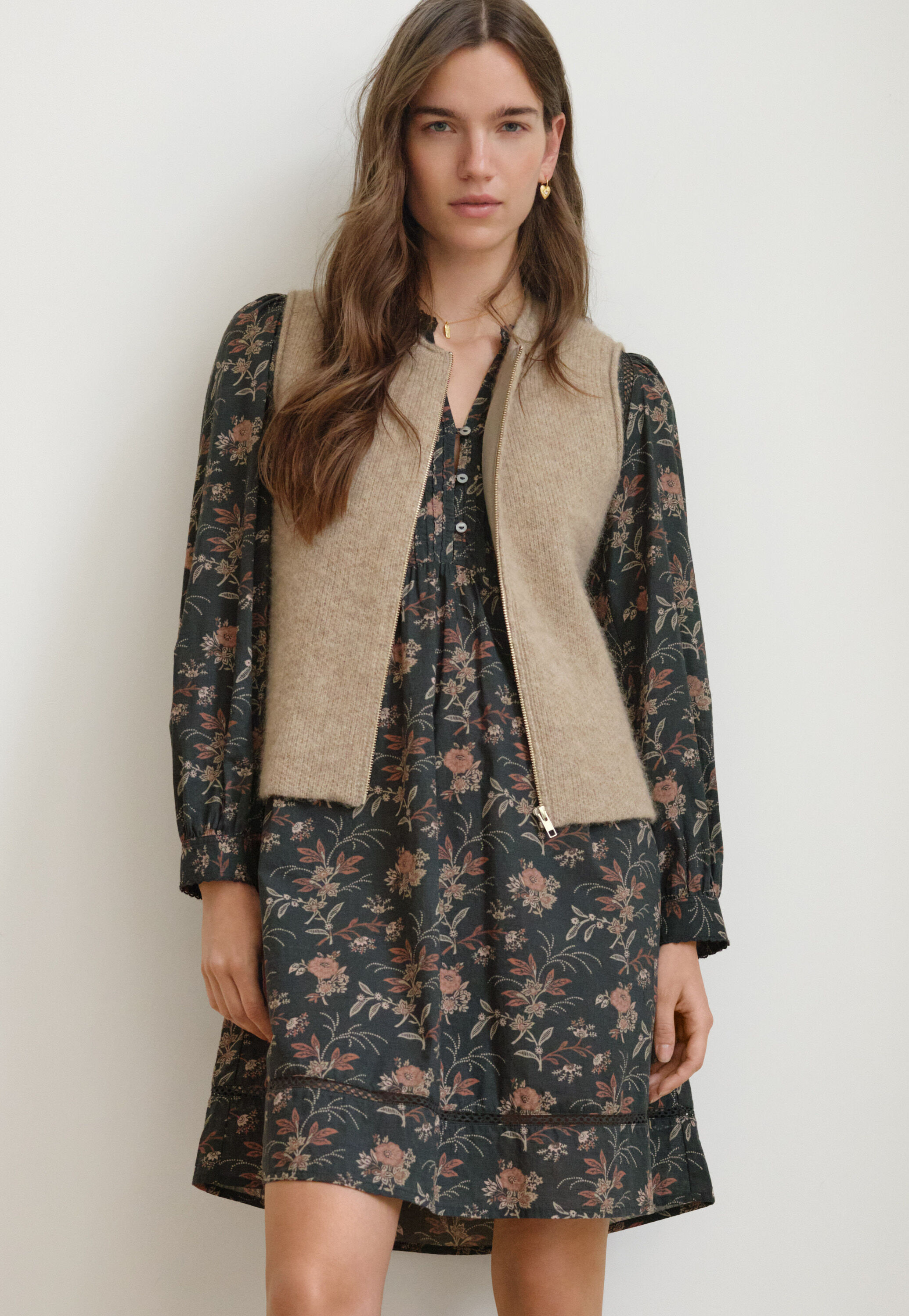 Lace-stitch sweater