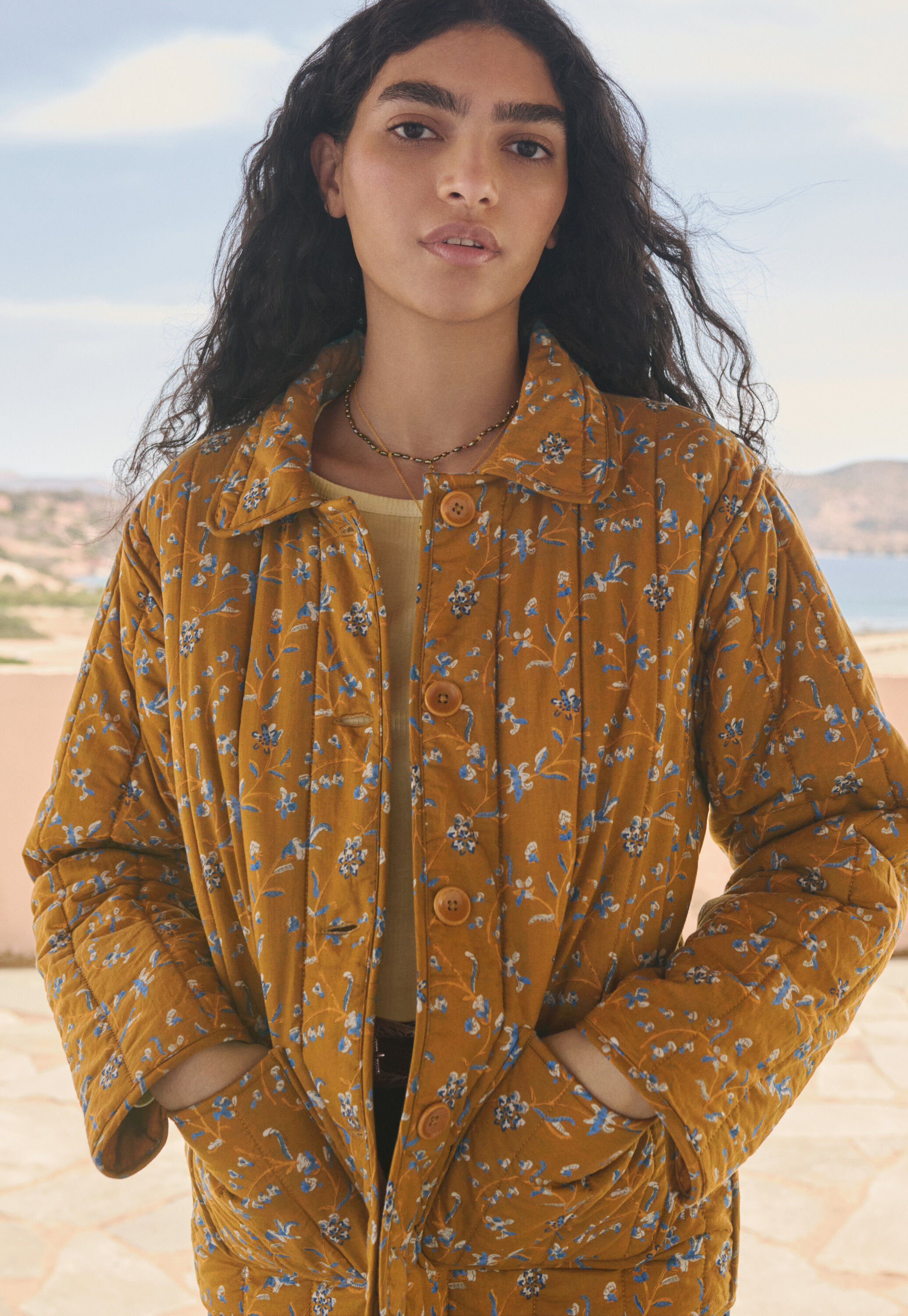 Printed quilted jacket