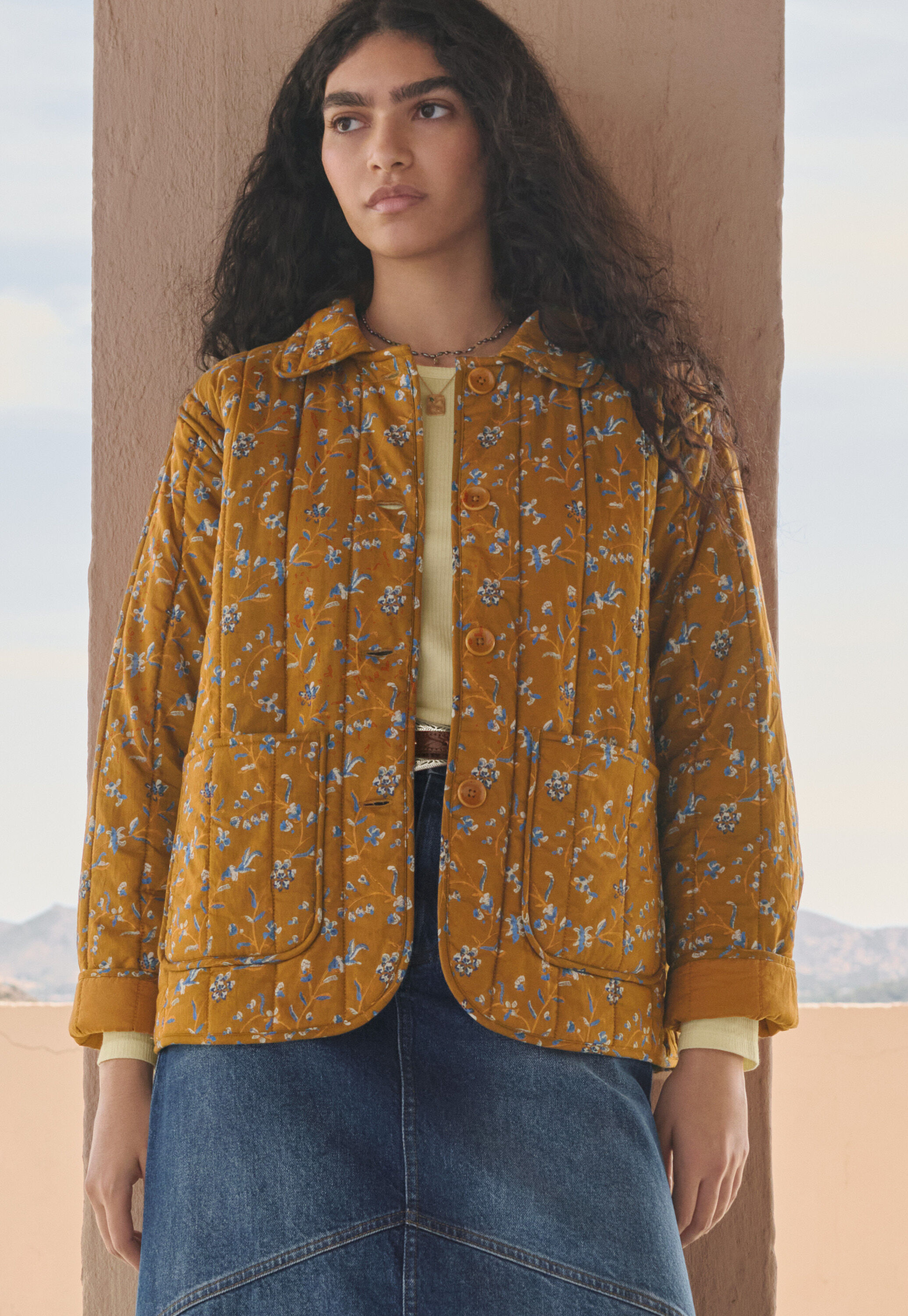 Printed quilted jacket