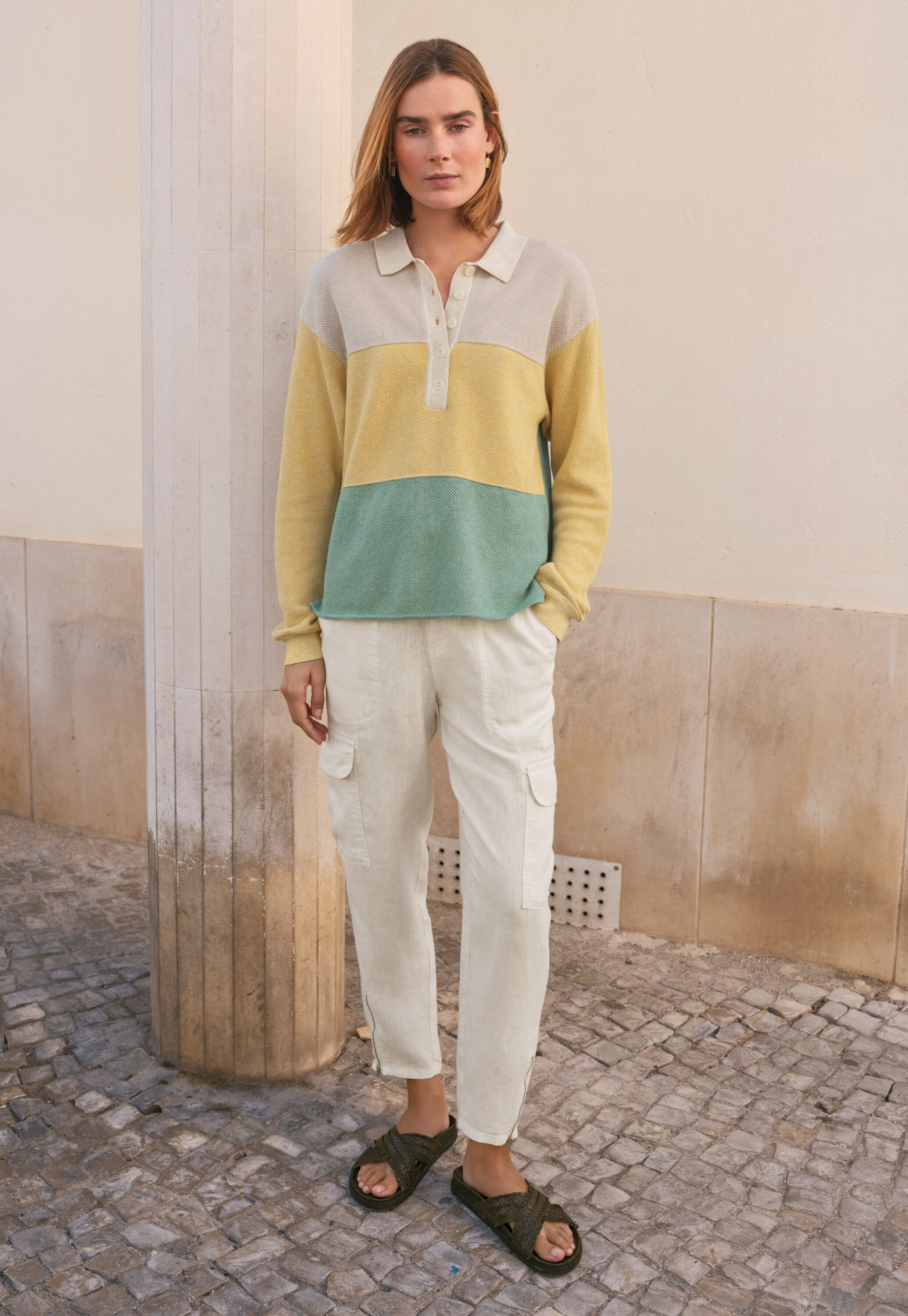 Wide-leg cord trousers