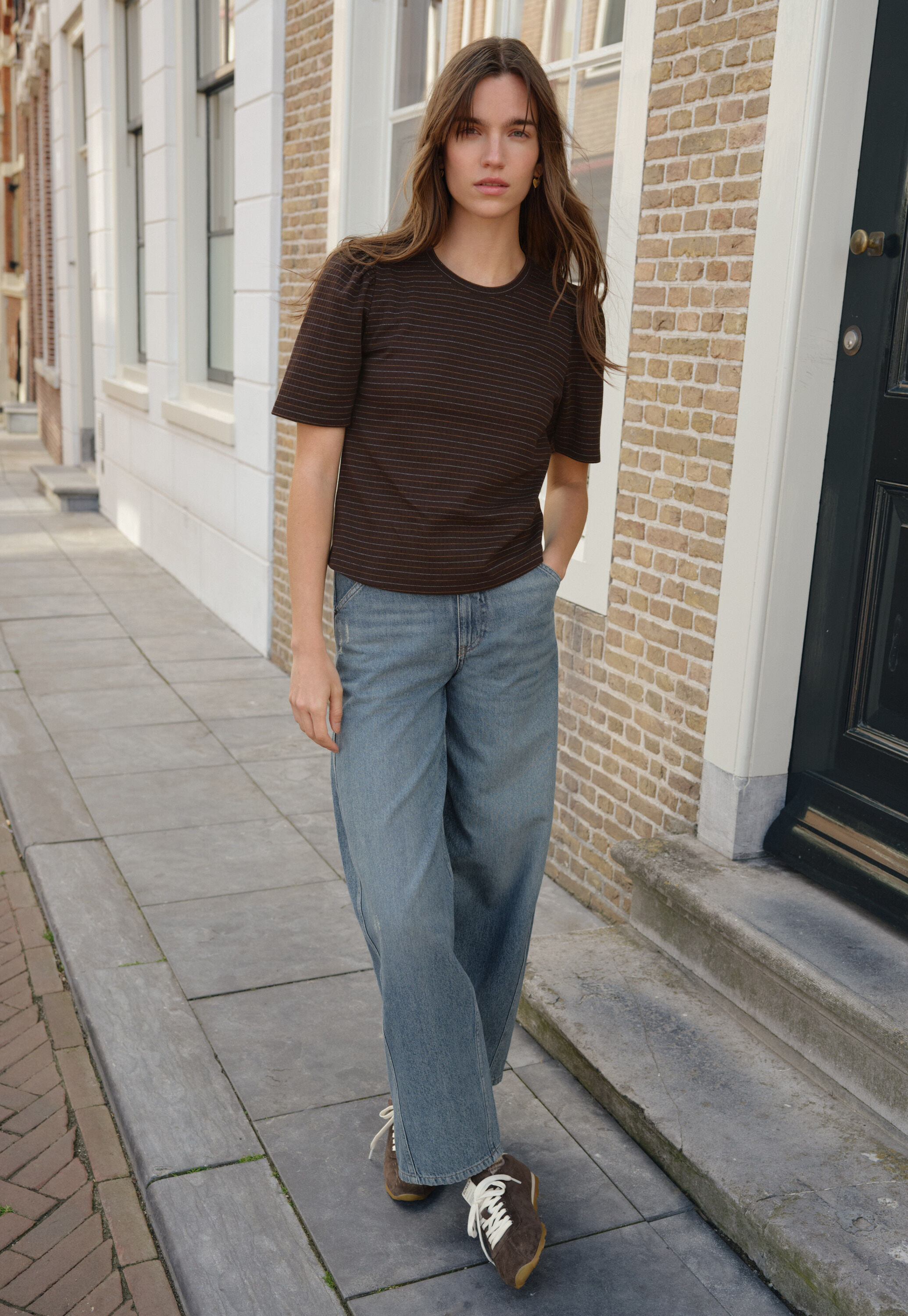 Puff sleeve t-shirt, Deep espresso, large