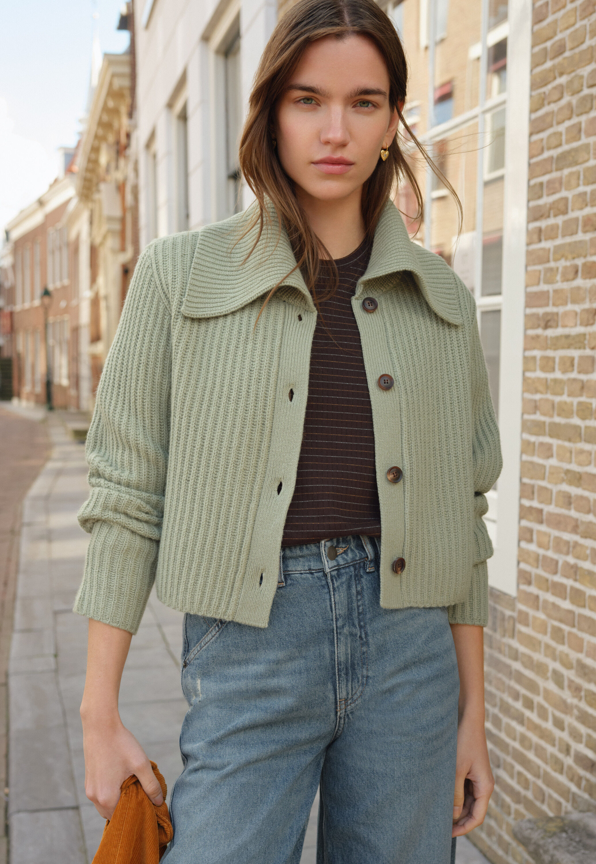 Reverse striped sweater