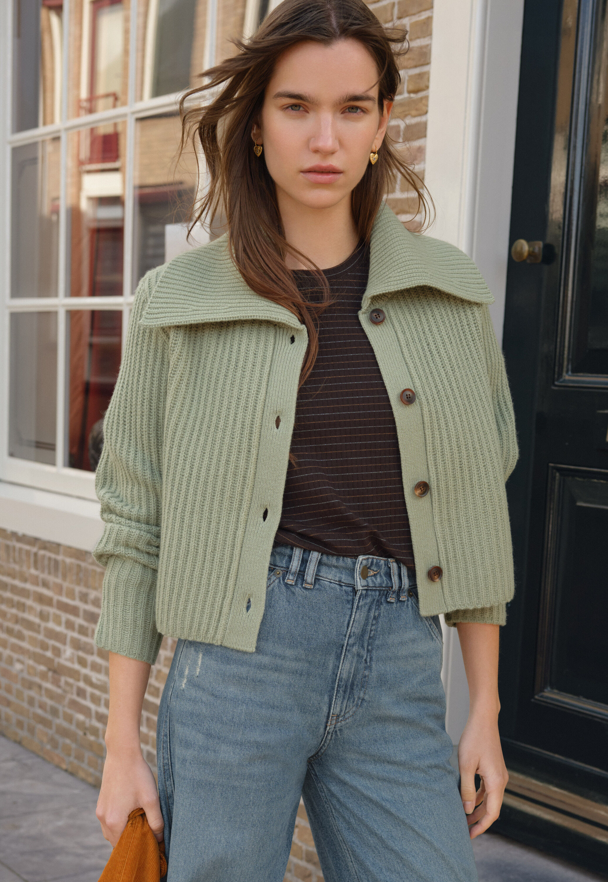 Lace-stitch sweater