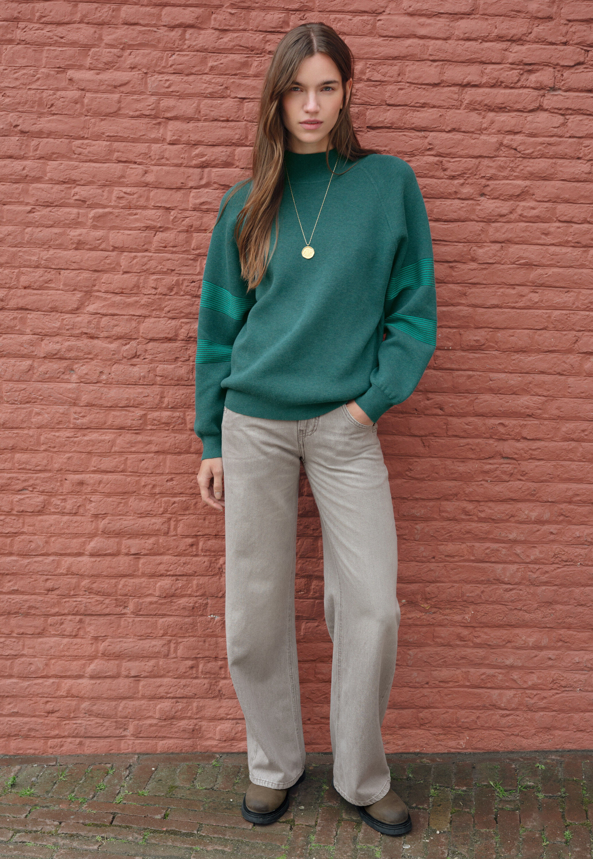 Reverse striped sweater