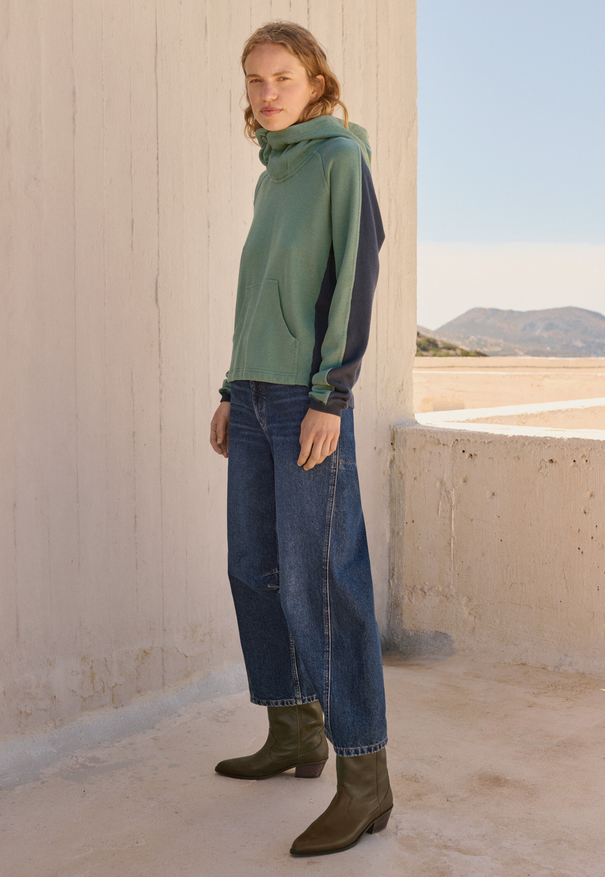 Panelled hoodie