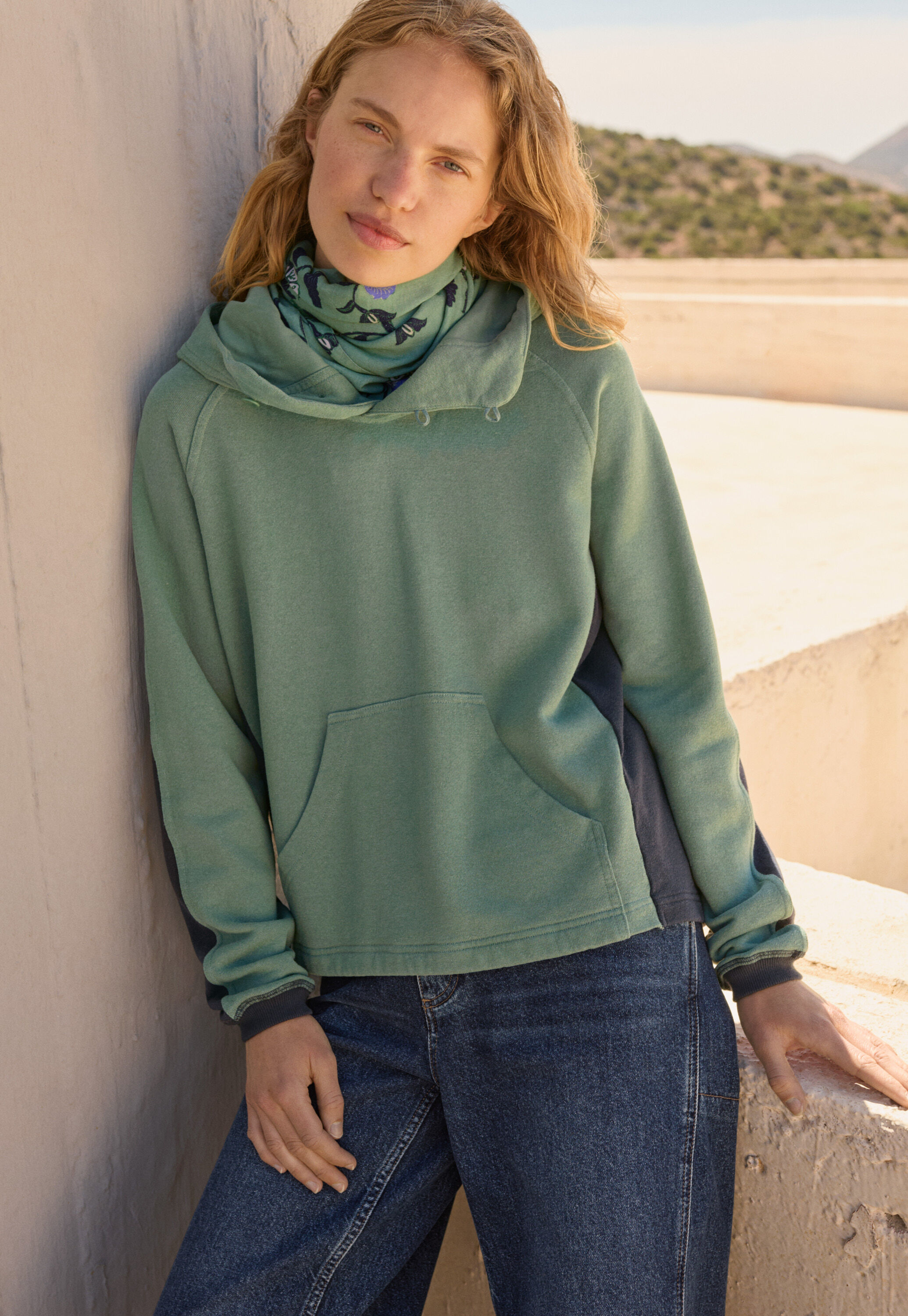 Panelled hoodie