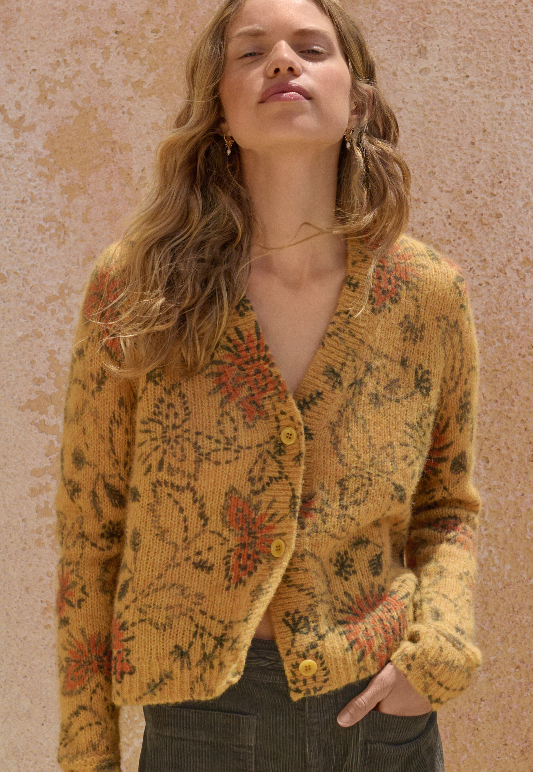Printed cardigan